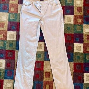 NYDJ light cream colored straight leg jeans